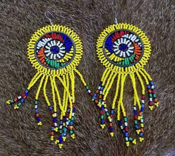 Zulu beaded earrings Zulu beaded earings - Yellow
