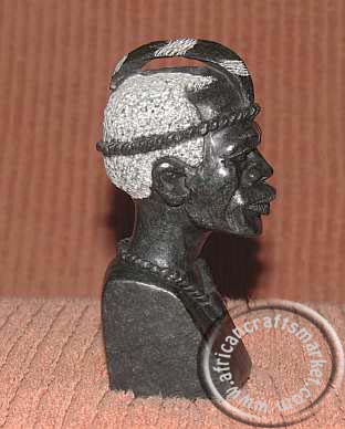 African stone tribesmen bust