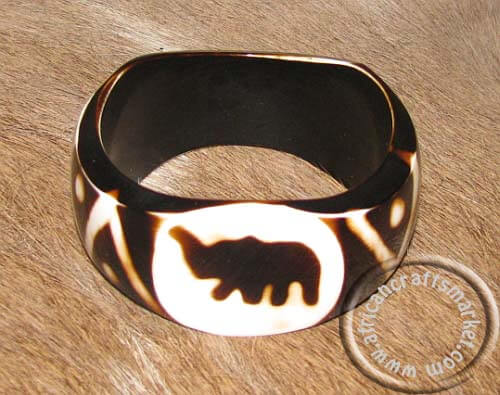 African Bone Bangle - Elephant