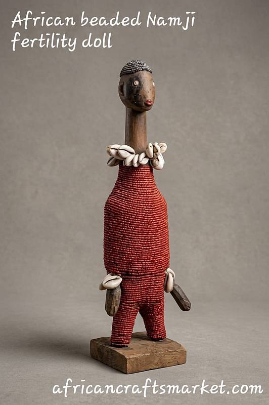 African beaded Namji fertility doll