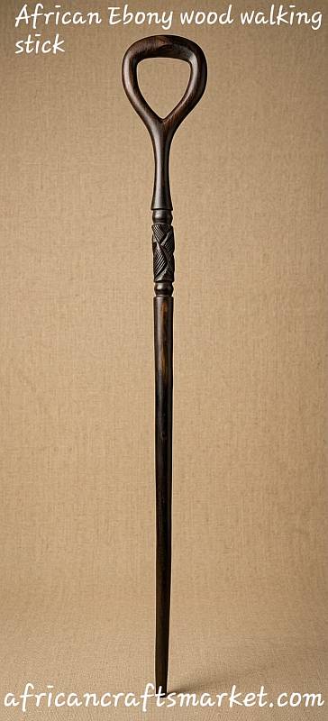 African Ebony wood walking stick