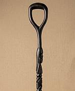 African ebony wood carved woman walking cane