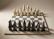 Sqaure soapstone chess set African Kisii Soapstone Chess Set