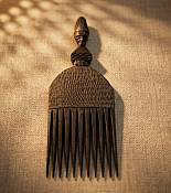 African Hand Carved Ebony Comb African Hand Carved Ebony Comb