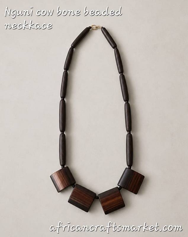 African handmade buffalo bone necklace