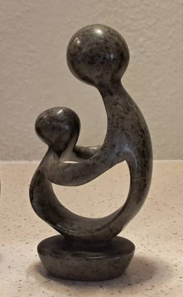 African Soapstone Abstract 2 heads mother and child African Soapstone Abstract 2 heads mother and child