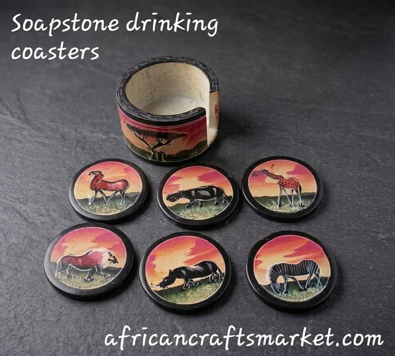 African soapstone coasters