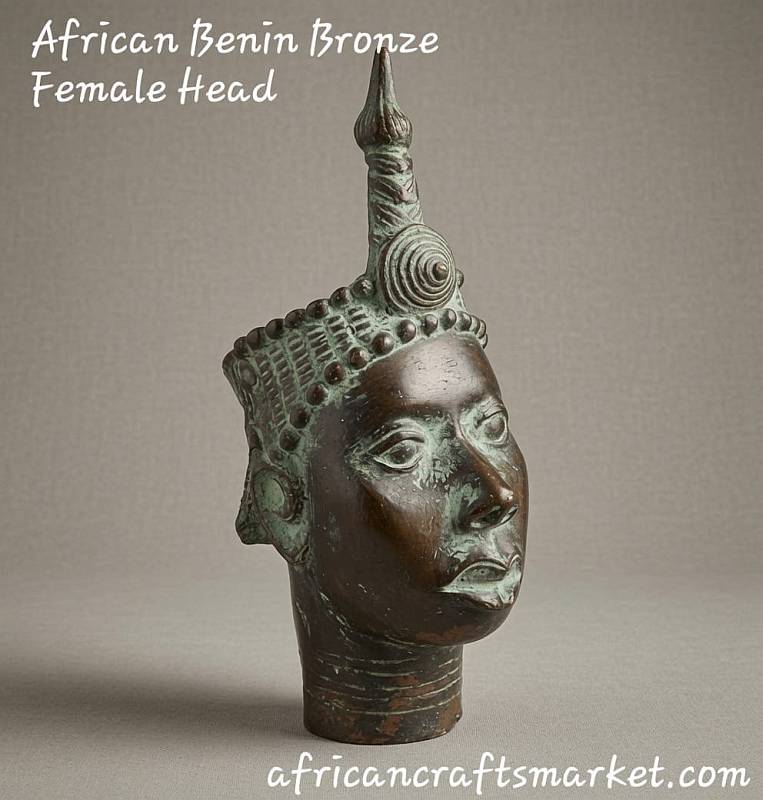 Benin bronze - female head Benin bronze - female head
