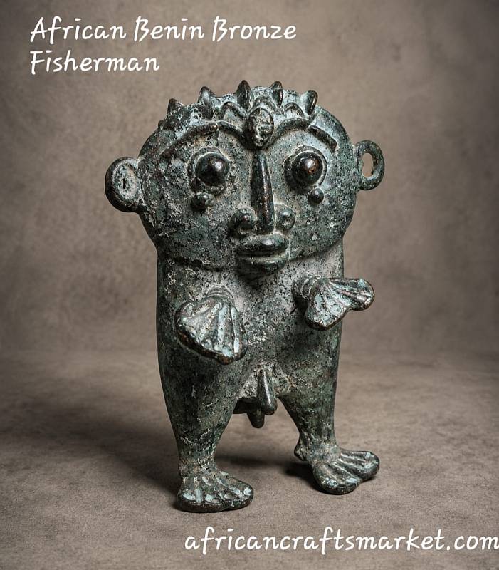 Benin bronze - fisherman Benin bronze - fisherman
