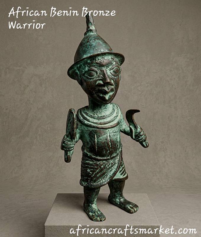 African Benin bronze - warrior African Benin bronze - warrior