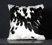 Black and White Ngun cow hide cushion Nguni cow hide cushion-black and white