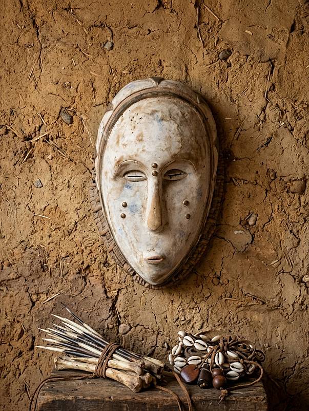 African Lega Bwami Society mask from the Democratic Republic of the Congo