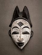 Hand carved Gabonese Punu wooden masks