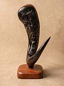 Carved Blue Wildebeest horn