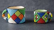 Zulu beaded cups African Zulu beaded coffee mug