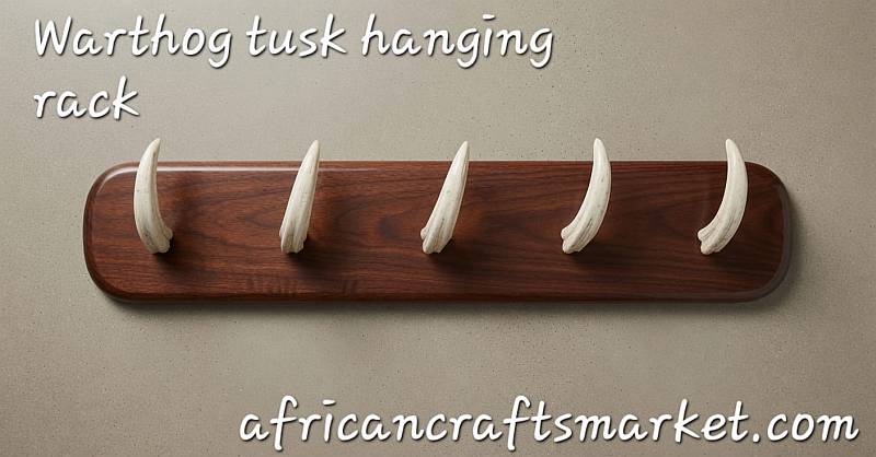 Warthog tusk hanging rack Decorative warthog tusk hanging rack for safari lodge interiors