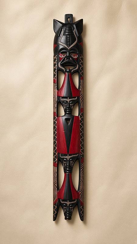 Long Maasai Mare wooden mask from Kenya