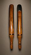 African iron wood tribal mask pair