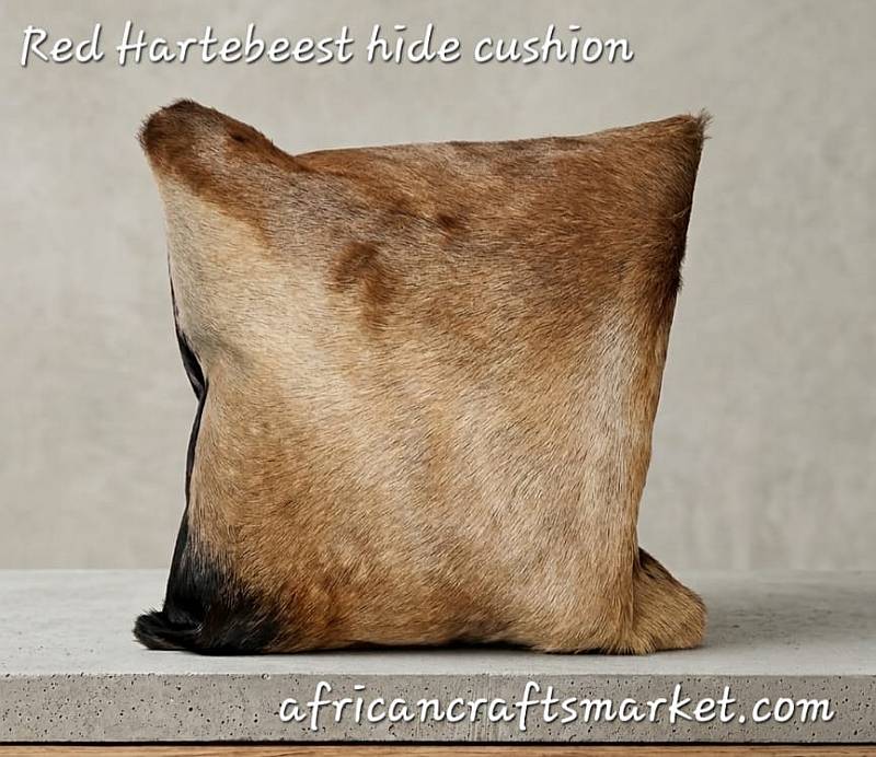 African Hartebeest hide cushion