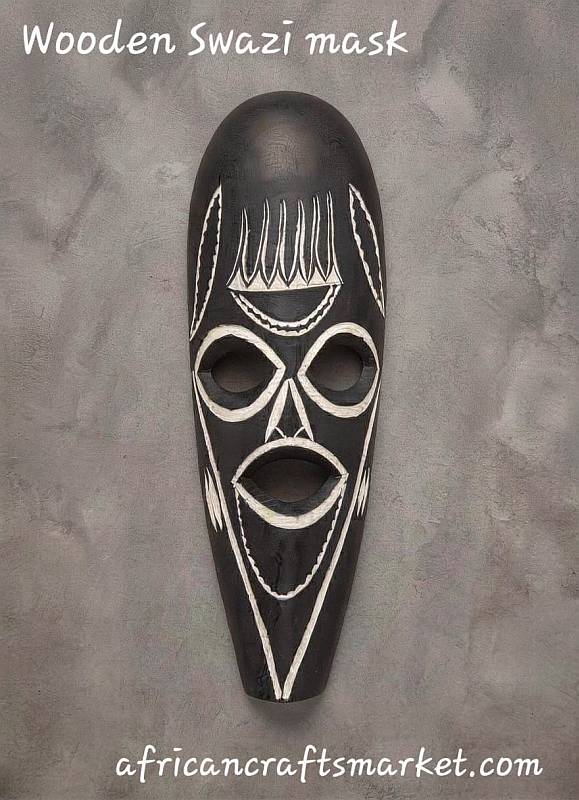 African wooden Swazi mask African Swazi mask